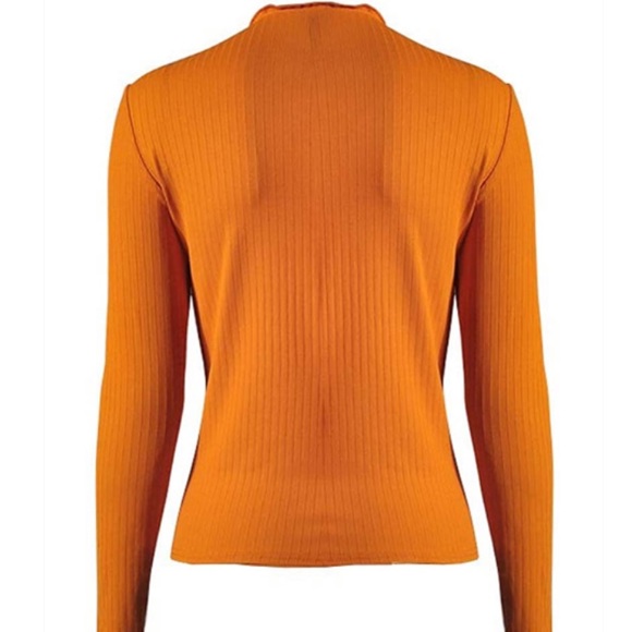 Women’s long sleeve orange turtleneck top - Picture 5 of 6